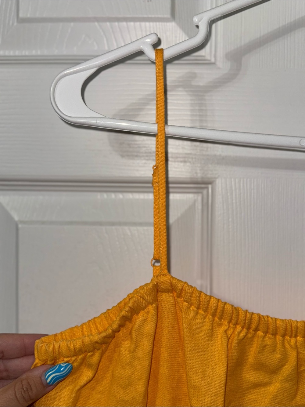 Women’s Light Orange Spaghetti Strap Midi Dress - Picture 3 of 7